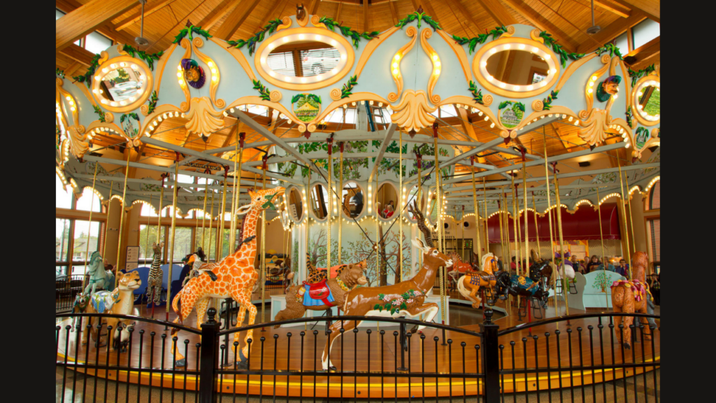 historic indoor carousel near Corvallis in Albany