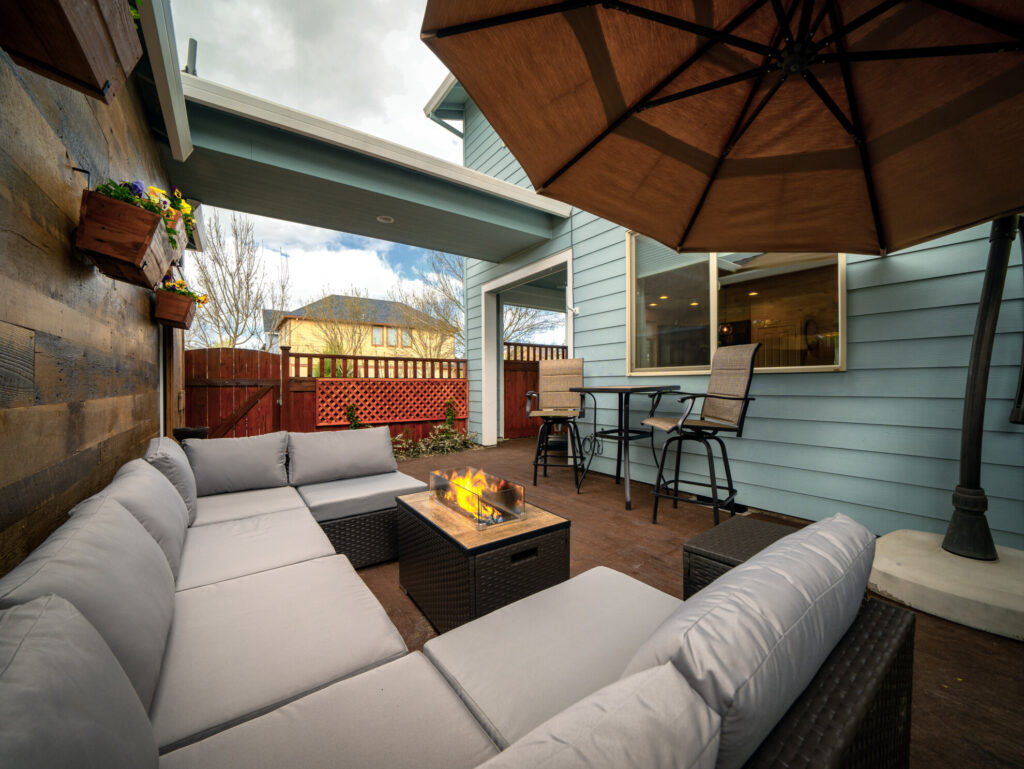 After visiting one of Corvallis Craft Breweries or wineries, relax by the fire pit in a private patio.